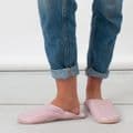 Women's Slippers - Leather Mules - Pink